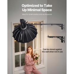 Seinäkiinnitteinen rautainen kolmiorakenteinen puomi 500–1100 mm kantavuus 1–3 kg