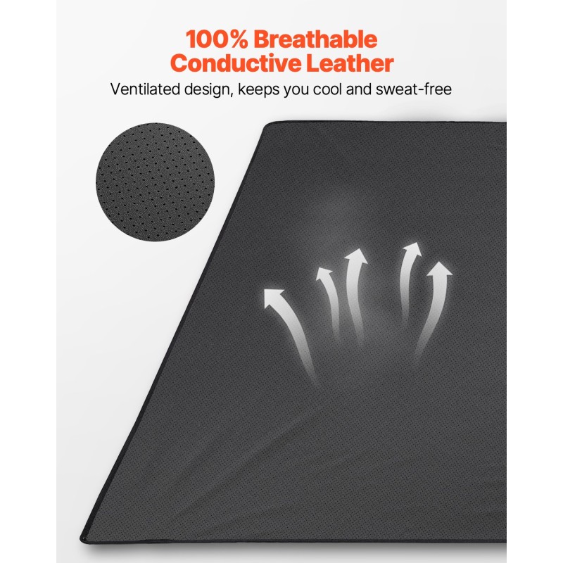 Maadoitusmatto polyuretaaninen nahka polyesteri hiilikuitu 1856x1380 mm 4,6 m kaapelilla