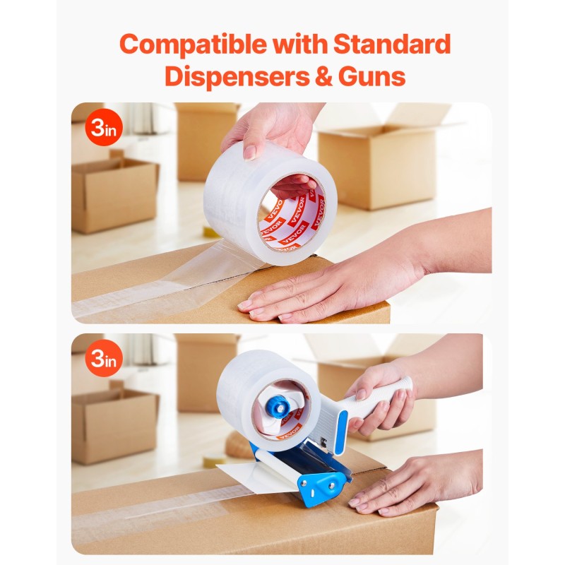 Läpinäkyvä akryyliliimainen pakkausteippi 76 mm 59 m 24 rullaa