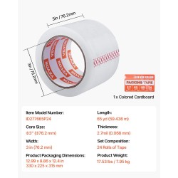 Läpinäkyvä akryyliliimainen pakkausteippi 76 mm 59 m 24 rullaa
