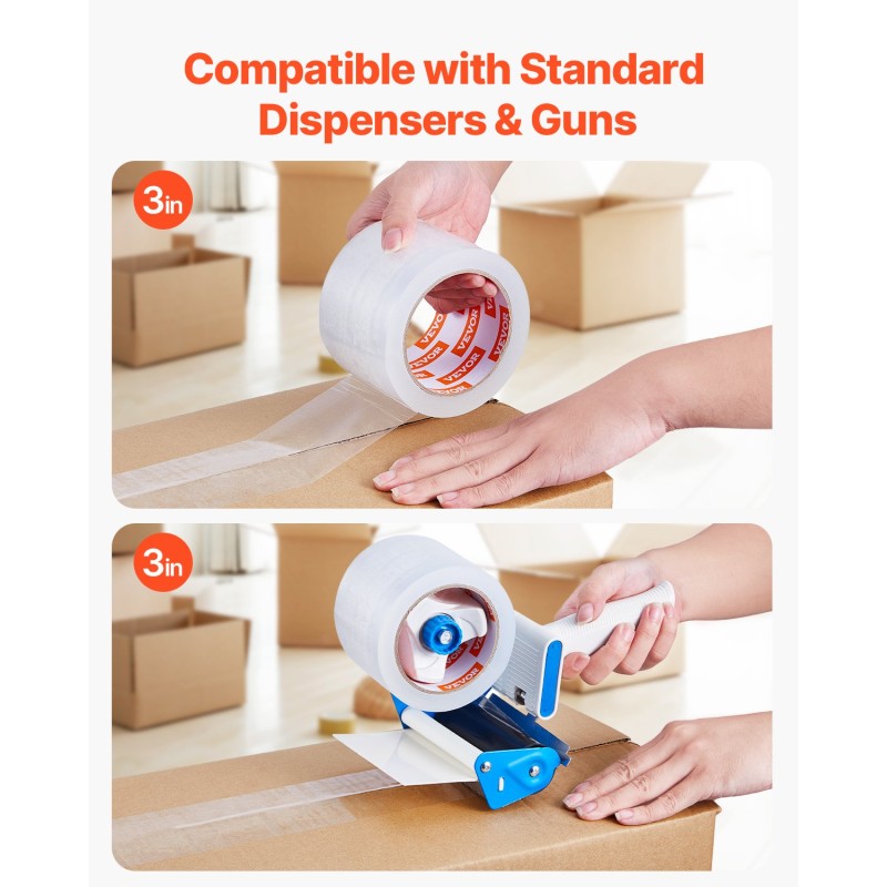 Pakkausteippisetti läpinäkyvä 6 rullaa 76 mm leveä 59,4 m 2,7 mil paksu