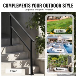 Porraskaide hiiliterästä ulkokäyttöön 4–5 portaalle säädettävä kulma 0–40° musta