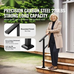 Käsijohde hiiliteräksinen musta 2–3 askelmaa säädettävä kulma 0–40 astetta