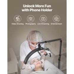 Puolikuun LED-työvalo kaksitoiminen lattiavalaisin ja pöytäkiinnike musta säädettävä värilämpötila