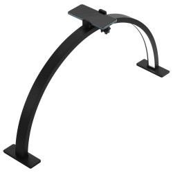 Pöytävalaisin alumiiniseosrunko puolikuun muotoinen musta säädettävä värilämpötila 3000–6000K kauneustyöhön