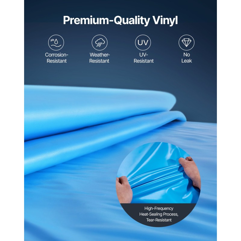 Uima-altaan suojamuovi vinyyli soikea 500 x 300 x 120 cm terässeinäisiin