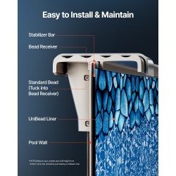 Allaspussi vinyyli pyöreälle teräsreunaiselle 24-jalkaiselle 52-tuumaiselle altaalle