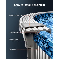 Vinyylinen pyöreä suojakangas 732 senttimetriä maanpäällisiin terässeinäisiin altaisiin 48–54 tuumaa