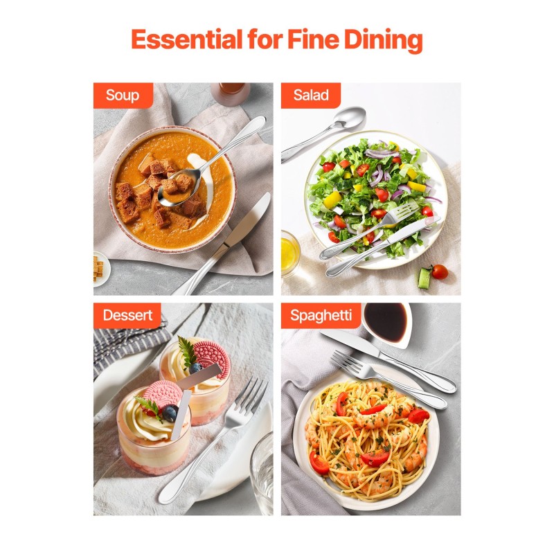Ruokailuvälinesetti 30 osaa 6 hengelle 18/10 ruostumatonta terästä peilikiillotettu