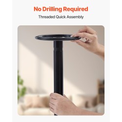 Lattia katto turvatanko säädettävä musta hiiliteräs alumiiniseos 2140–3050 mm 136 kg