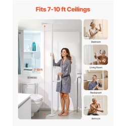 Tukitanko lattiasta kattoon hiiliteräs alumiiniseos säädettävä 214–305 cm 136 kg