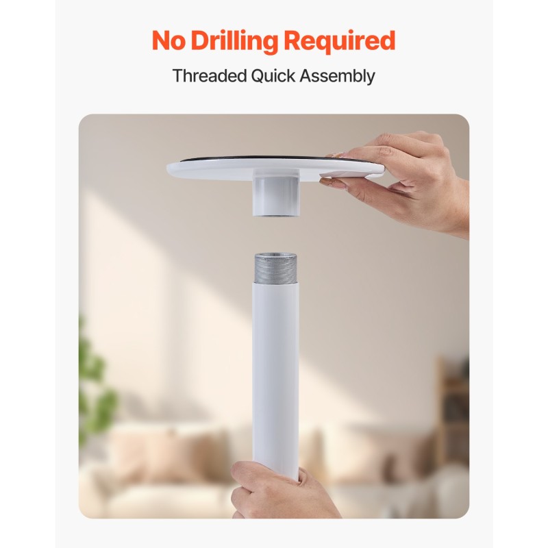 Tukitanko lattiasta kattoon hiiliteräs alumiiniseos säädettävä 214–305 cm 136 kg