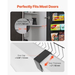Yli oven ripustettava 9-tasoinen teräksinen säilytyshylly säädettävillä hyllyillä musta