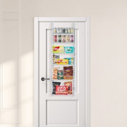 Säilytyshylly oven päälle 6-tasoinen kromipinnoitettu teräs valkoinen keittiöön