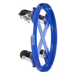 Hiiliteräs tynnyrikuljetusalusta 55 gallonan tynnyreille 907 kg kantavuus 4 kääntyvää pyörää