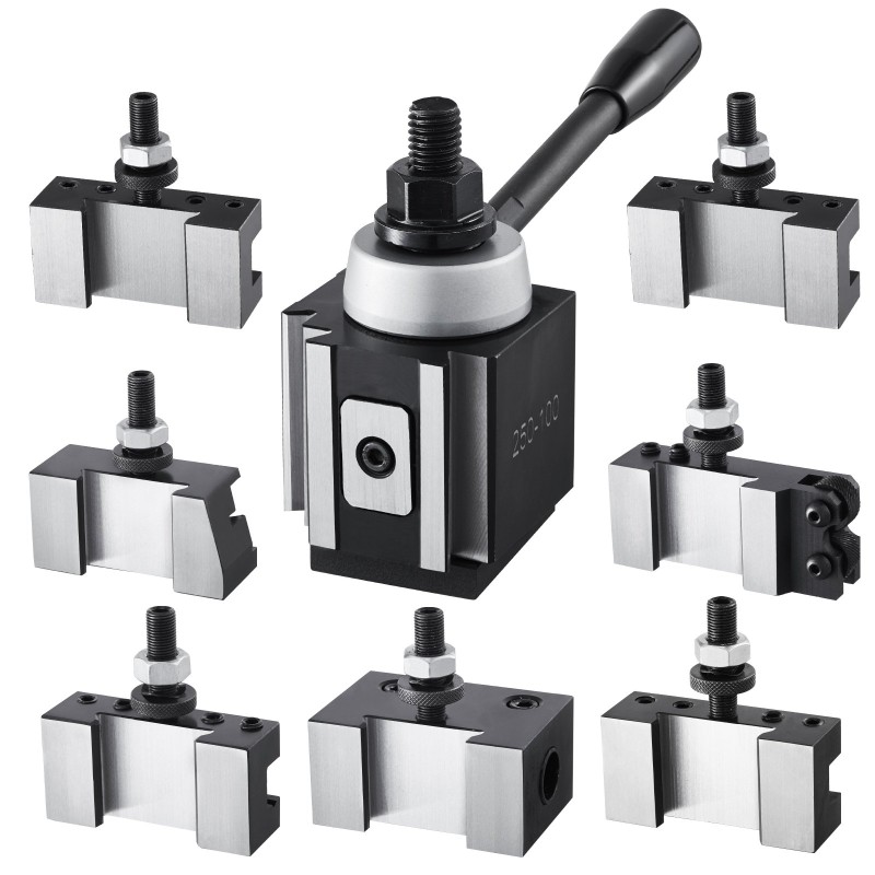 Pikavaihtotyökalupostisarja 8-osainen teräksinen 6–12 tuuman sorveihin