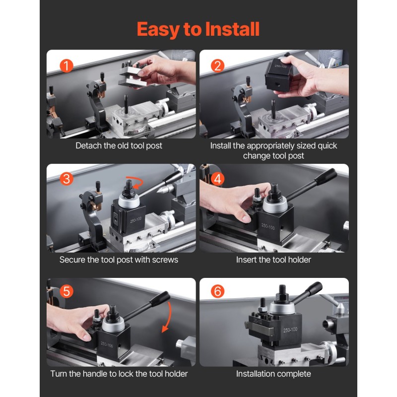 Pikavaihtotyökalupidinsarja 6-osainen teräksinen 6–12 tuuman kärkikorkeudelle