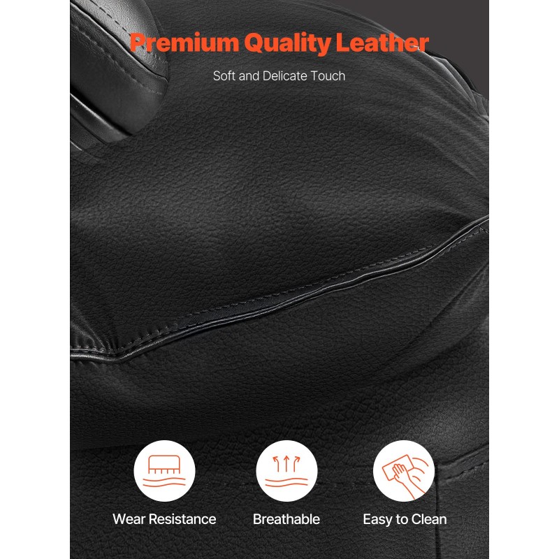 Työtuoli korkeaselkäinen PU-nahkainen säädettävä jalkatuki lannerangan tyyny 181 kg