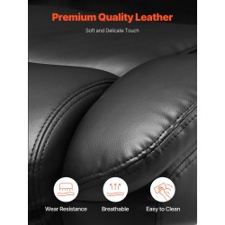 Toimistotuoli PU-nahka musta 160 mm vaahtotyyny kantavuus 226,8 kg