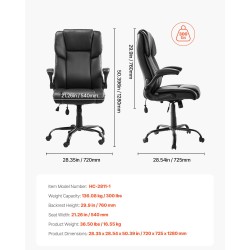 Toimistotuoli korkea selkänoja säädettävä ristiseläntuki keinonahka musta 136 kg kantavuus korkeussäätö