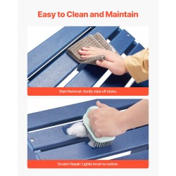 Taitettava HDPE-muovinen Adirondack-jalkatuki sininen 350 mm ulkokäyttöön