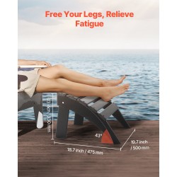 Taitettava ulkorahi HDPE-muovia musta 33 cm korkea Adirondack-tuoliin