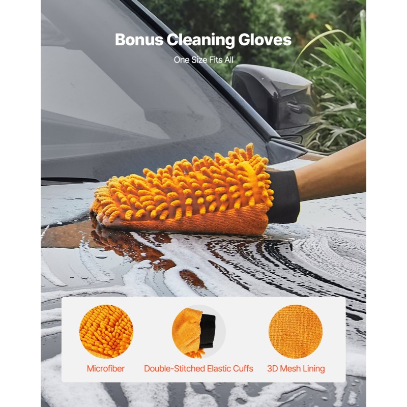 Painepesurin 16-tuumainen alustanpuhdistin ruostumatonta terästä ja alumiiniseosta 4 suutinta 2 jatkovartta