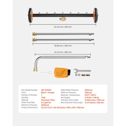 24 tuuman alustanpesuri painepesureille 7 suutinta 2 jatkovartta