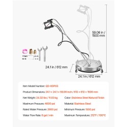 Painepesurin pintapesuri 24-tuumainen 304-ruostumaton teräs 4 pyörää kaksoiskahva 2 suutinta