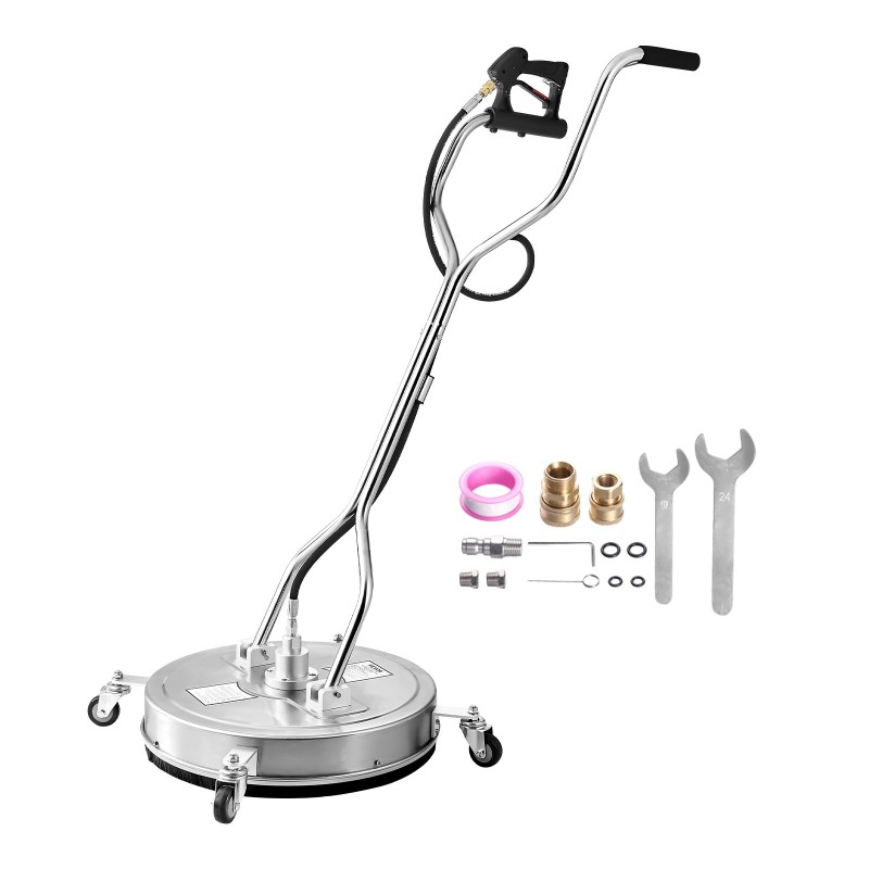 Pintapesuri 22 tuumaa ruostumatonta terästä 2 suutinta 4 pyörää kaksoiskahvalla