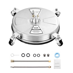 Painepesurin pintapesuri 15-tuumainen ruostumattomasta teräksestä 4 pyörää 2 suutinta betonille ja terasseille