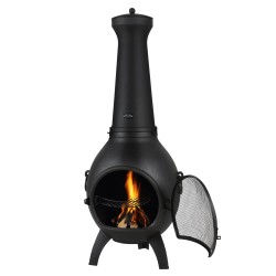 Pallomainen ulkotakka 18-tuumainen alumiininen musta käännettävällä grillillä suojapeitteellä