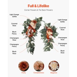 Kaari- ja verhosetti 4-osainen silkkikukkineen läpikuultavat verhot 6,4m häätausta