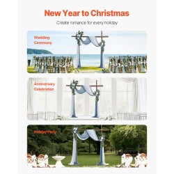 Keinotekoinen hääkaarikoriste 4-osainen silkkikukkasetti läpikuultavat 6400x760 mm verhot sininen ja valkoinen