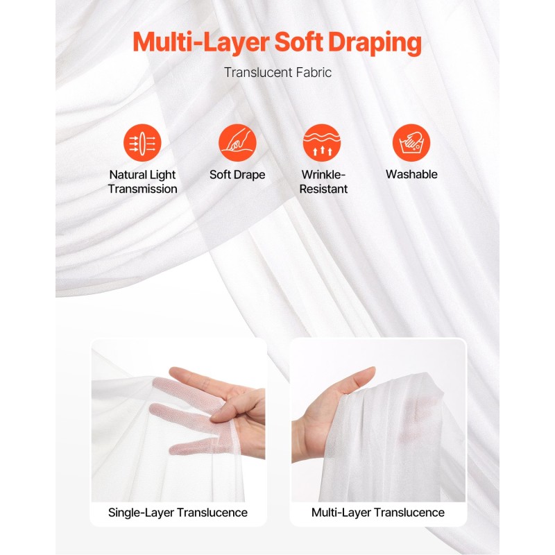 Hääkaaren kukkasetti silkkikukat läpikuultava verho kolmiosainen valkoinen