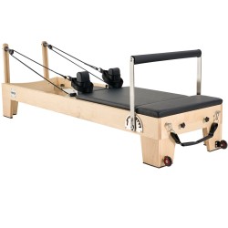 Pilates-reformerikone massiivipuusta 2380x735x925 mm jousi ja köysi istuinlaatikolla kotisalille ja studioille