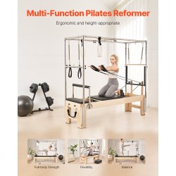 Pilates-reformer puurunkoinen kaksoisvastuksella koti- ja studiokäyttöön reformer-laatikko hyppylauta