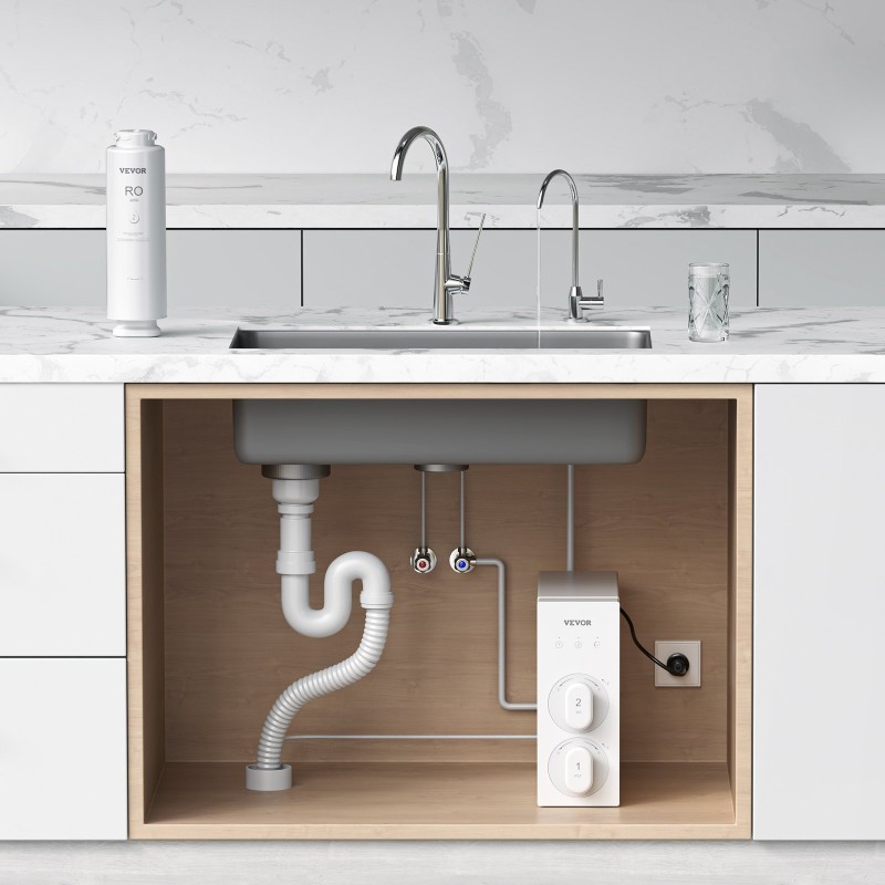 Käänteisosmoosisuodatin muovikotelo käänteisosmoosikalvolla altaan alle asennettava 400 gallonaa vuorokaudessa