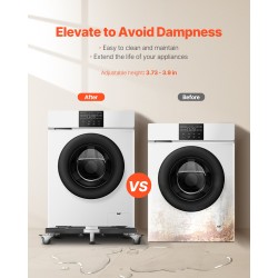 Säädettävä kodinkonesteline ruostumatonta terästä 544 kg kantavuus 8 kääntyvää pyörää 4 jarrulla