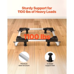 Säädettävä kodinkonealusta ruostumaton teräs 27,5–35,4 tuumaa 500 kiloa