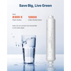 Remineralisointisuodatin hanan alle lievästi emäksinen pikasliittimellä 1100 gallonaa