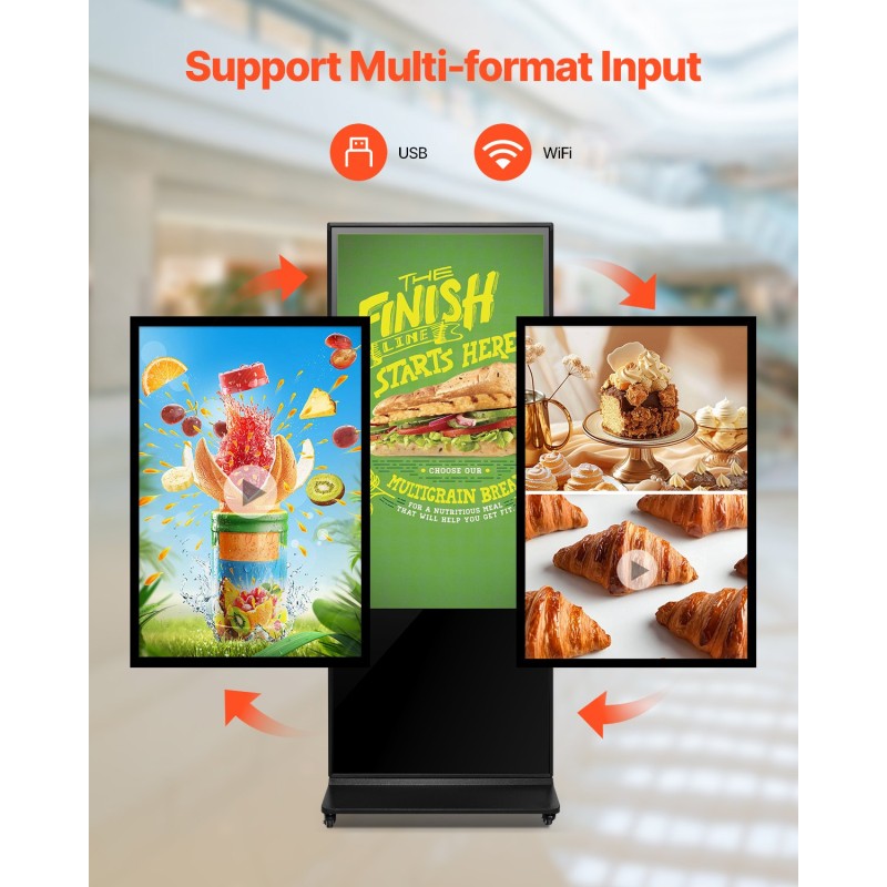 Digitaalinen mainoskioski 55 tuumaa 4K LCD kosketusnäyttö sisäkäyttöön Android 11