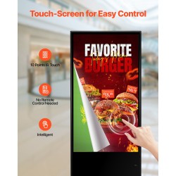 Digitaalinen mainoskioski 55 tuumaa 4K LCD kosketusnäyttö sisäkäyttöön Android 11