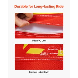 Vedettävä vesirengas nylonpäällysteinen veneilyyn 1–3 henkilölle pehmustetut kahvat pikaventtiilillä