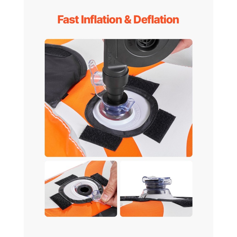 Vedettävä vesilelu kahden hengen pehmustetuilla kahvoilla nylonpäällisellä