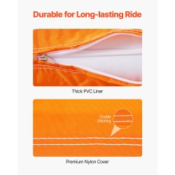 Vedettävä vesirengas 1–2 hengelle PVC-sisärengas nylonpäällinen pehmustetut kahvat D-muotoinen profiili