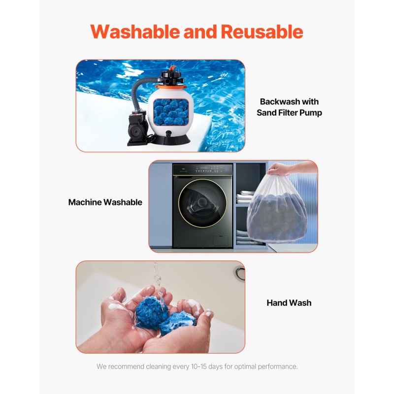 Suodatinpallot hiekkasuodattimiin 100-prosenttinen sininen polyesterikuitu 50 mm 1,8 kg