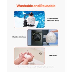 Altaan suodatinpallot 100 prosenttia polyesterikuitua 50 mm hiekkasuodattimiin pesupussilla