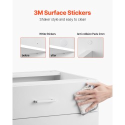 Alakaappi valkoinen puu kolme laatikkoa pehmeästi sulkeutuvilla kiskoilla