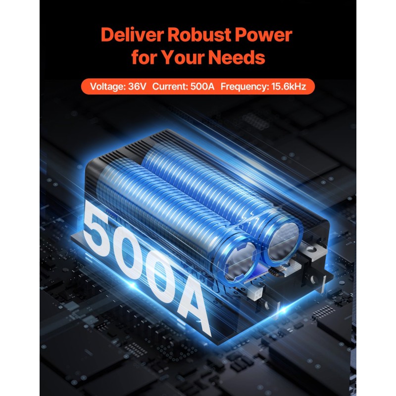 Golfkärryn moottorinohjain 36V 500A IP65 alumiiniseos ja ABS-muovi yhteensopiva 1205-117/1205M-5603